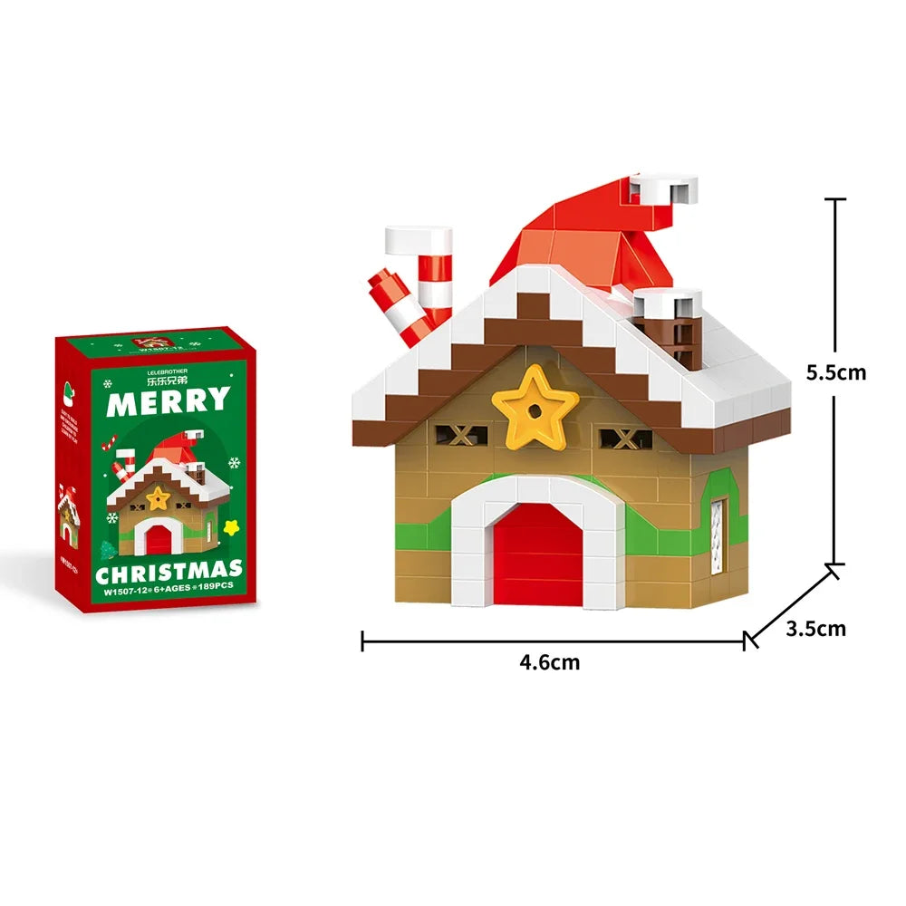 Knew Built Christmas Micro Mini Building Blocks Toys - Santa Claus, Christmas Tree, Reindeer, Snowman Elements - Perfect Gifts