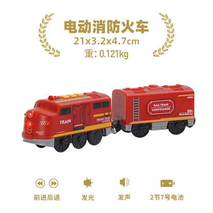 Electric Train Set Toy Engine Motorized Railway Car