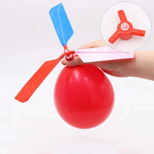 Balloon Helicopter Propeller Toy DIY Whistle Set