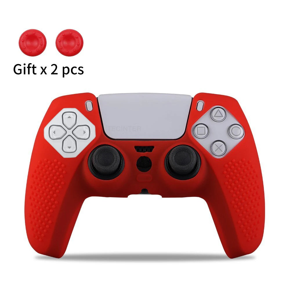 Silicone Protective Cover Sleeve For PS5 Controller Accessories Rubber Case For PS5 Slim Gamepad Joysticks Thumb Grips Caps