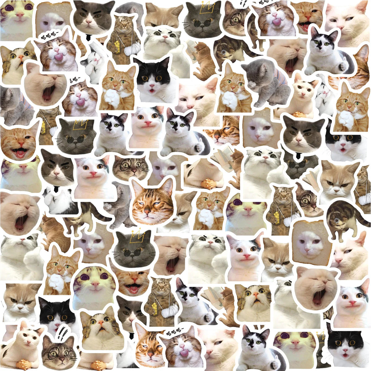 Waterproof Cat Stickers Aesthetic Laptop Phone Decals 46Pcs Pack