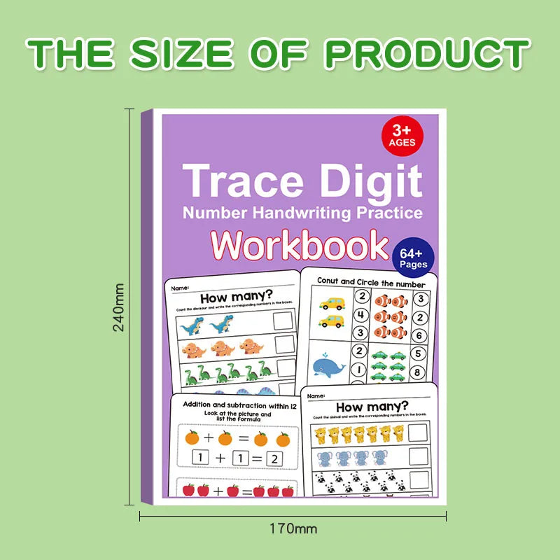 Children Math Tracing Addition Subtraction Workbook Activity