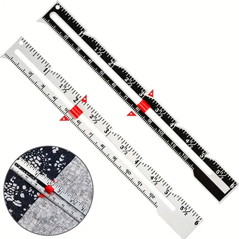 1pc Metal Sliding Guage, Sewing Measuring Tool, Sewing Guage For Quilting And Sewing, Sewing Accessories, Sewing Notions