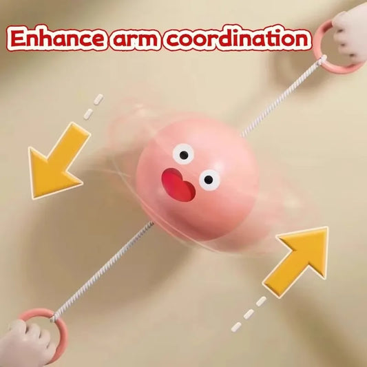 Luminous Whistle Ball Flywheel Toy Pull Rope Flashing Gyro