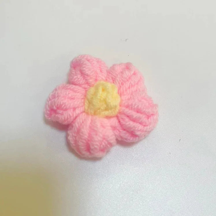 Hand Knitted Fabric Flowers DIY Sewing Craft Appliques