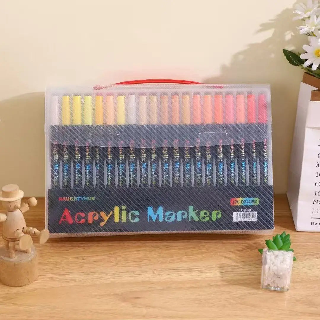 Dual Tip Acrylic Paint Markers Fine and Brush Tip Art Pens 24 Pack