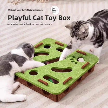 Cat Puzzle Toy Felt Box Indoor Exercise Hunting Game