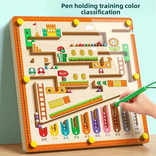 Magnetic Color and Number Maze Montessori Matching Board