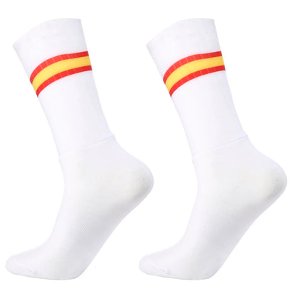 2026 New Socks Aero Anti Slip Silicone Summer Whiteline Cycling Socks Men Bicycle Sport Running Bike Socks Calcetines Ciclismo