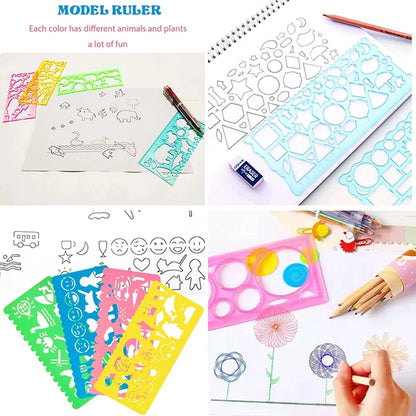 Spirograph Drawing Stencil Set Geometry Painting Ruler