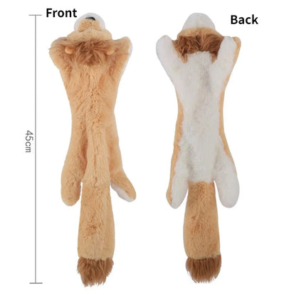 No Stuffing Plush Dog Toy Durable Squeaky Crinkle Animal