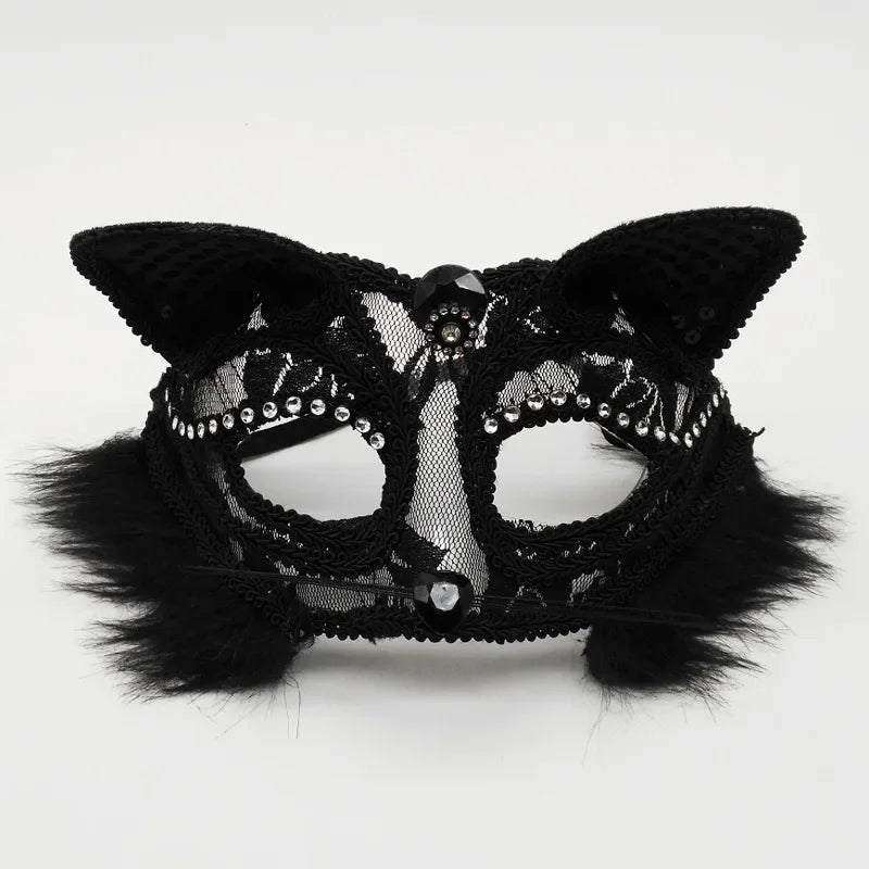 Sexy Lace Cat Masquerade Mask Women Halloween Party Prop