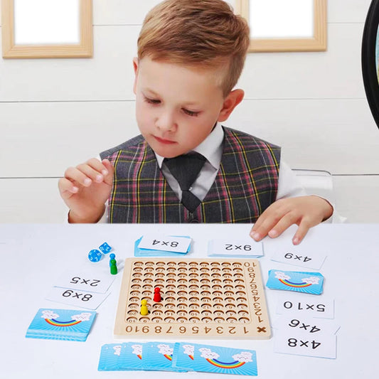 Wooden Multiplication Board Game Montessori Math Toy