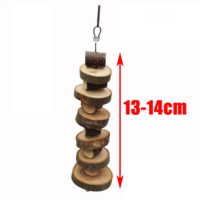 Natural Wooden Small Animal Chew Toys Rabbit Roller