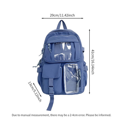New Cute Nylon Backpack Suitable for Young Girls, Female Students, and Ladies, Multi-Pocket Student Backpack