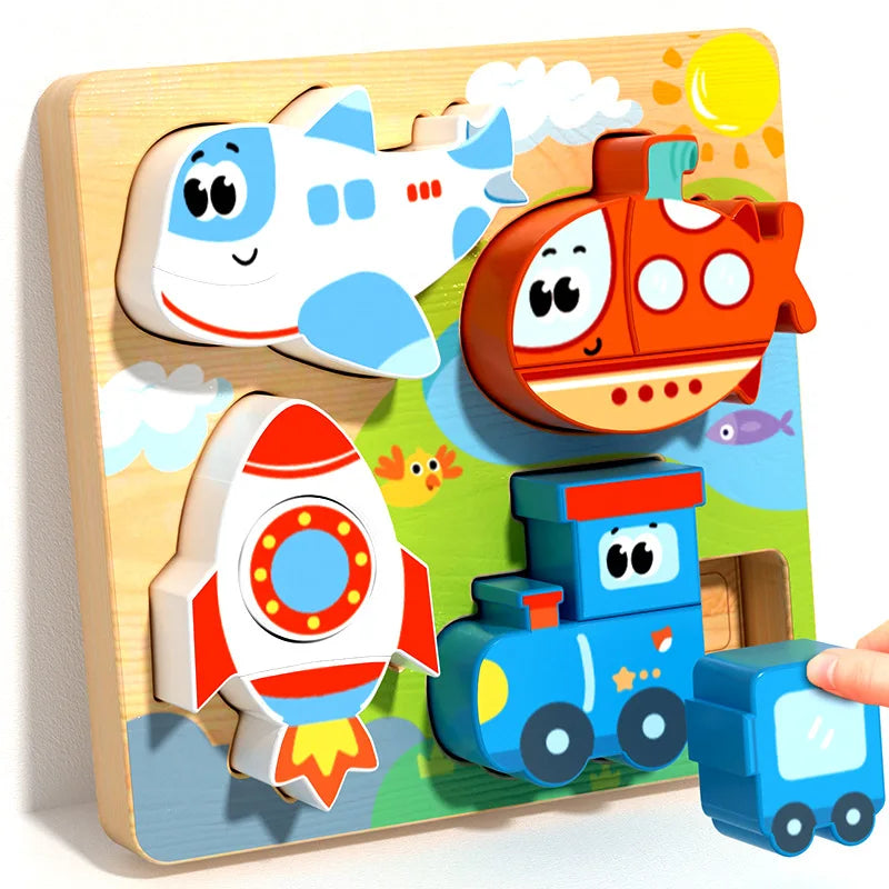 Shape Matching Toy - Montessori Wooden Toys for Children & Toddlers