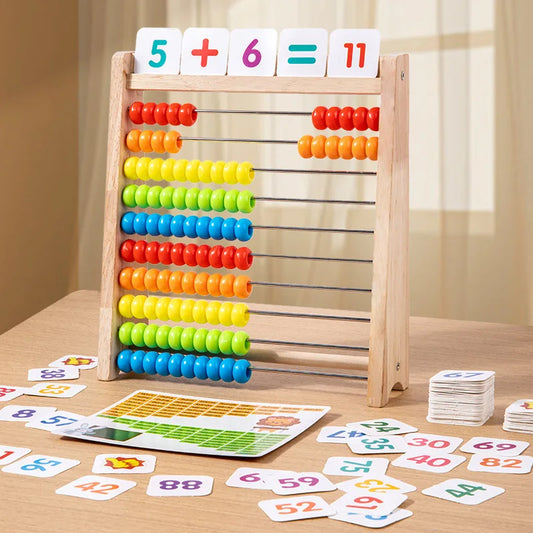 Wooden 100 Beads Abacus Toy Preschool Math Counting Rack