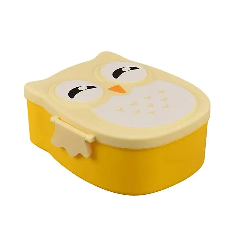 Owl Shaped Kids Bento Lunch Box Compartment School Food Container 1050ml