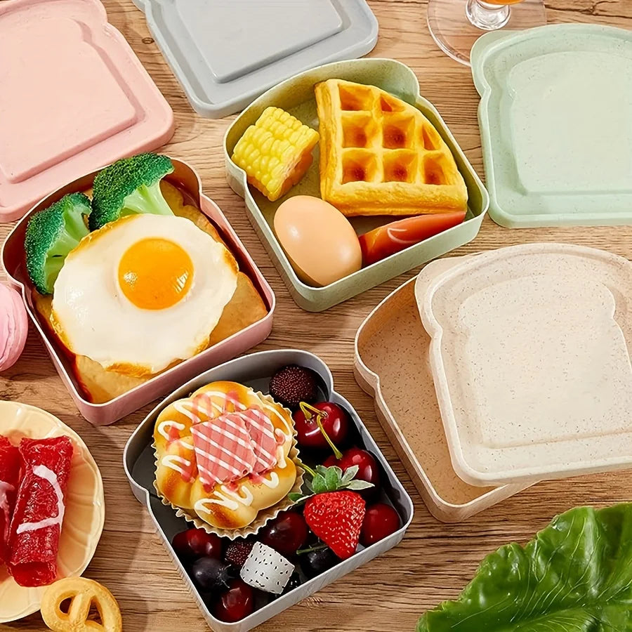 1/3pcs Reusable Bento Sandwich Box Set with Lid Microwave Safe Stackable Container for School Outdoor Picnic Kitchen Organizer