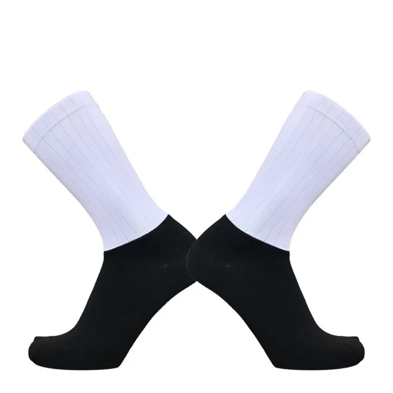 2026 New Socks Aero Anti Slip Silicone Summer Whiteline Cycling Socks Men Bicycle Sport Running Bike Socks Calcetines Ciclismo