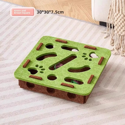 Cat Puzzle Toy Felt Box Indoor Exercise Hunting Game