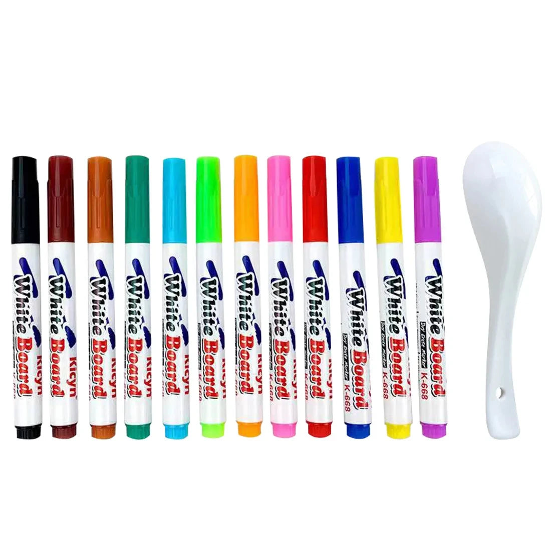 Water Floating Pen Set Magical Ink Markers with Ceramic Spoon