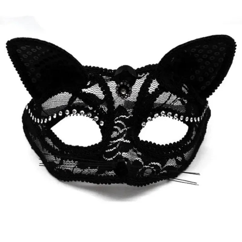 Sexy Lace Cat Masquerade Mask Women Halloween Party Prop