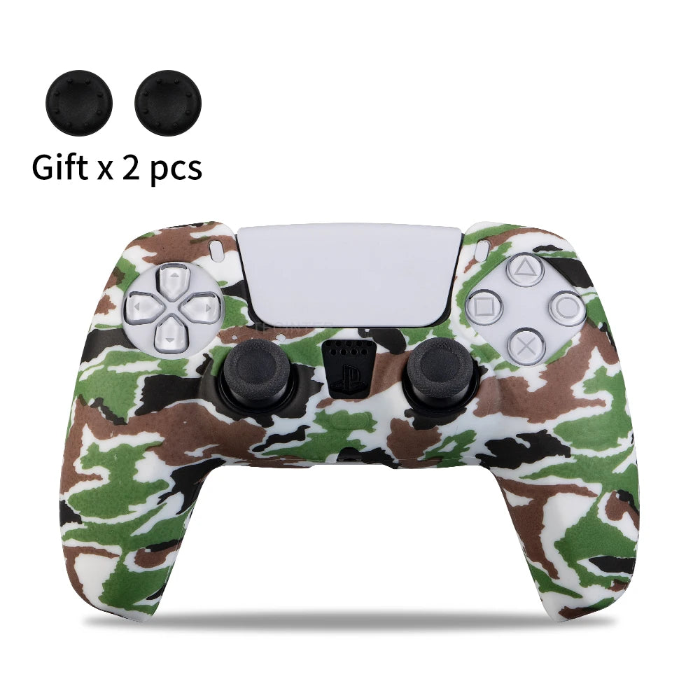 Silicone Protective Cover Sleeve For PS5 Controller Accessories Rubber Case For PS5 Slim Gamepad Joysticks Thumb Grips Caps