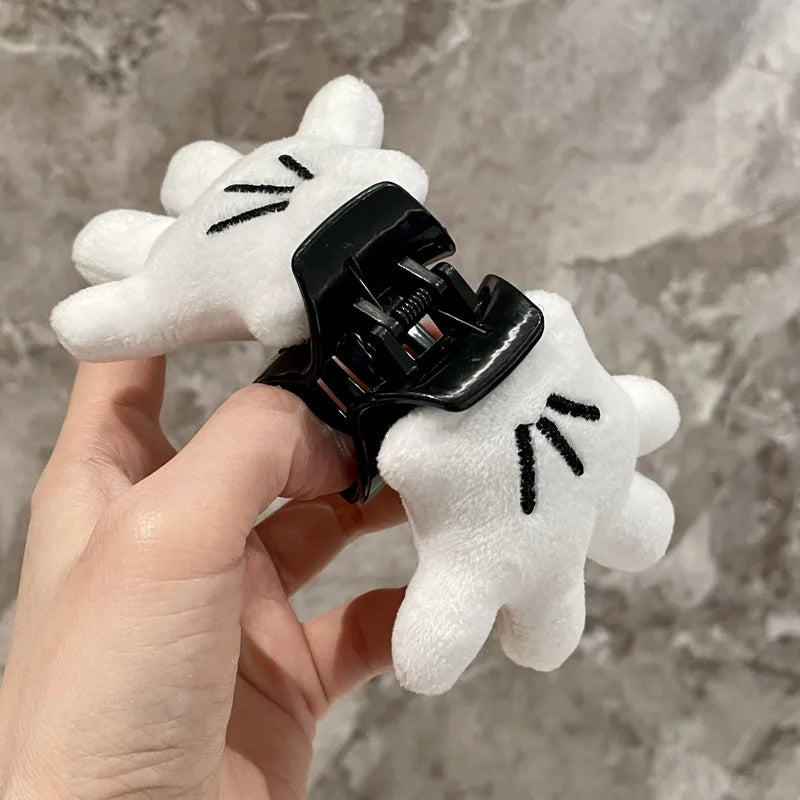 1pc white fluffy three-dimensional palm hair clip exaggerated cute fluffy hairpin hair accessory head accessory gift hair grab