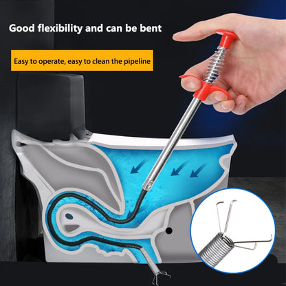 Spring Pipe Dredging Tool Kitchen Drain Snake Clog Remover