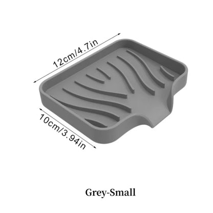 Silicone Drain Soap Box Bathroom Anti Slip Sink Tray Dish