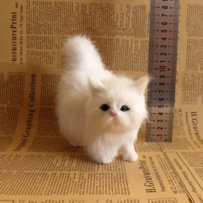 Simulation Cat Plush Toy Realistic Stuffed Kitten Model