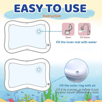 Inflatable Baby Water Play Mat Tummy Time Sensory Pad