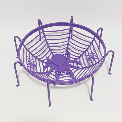 Black Spider Web Bowl Halloween Candy Biscuit Basket