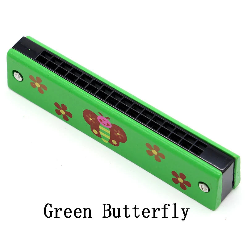 Children Wooden Harmonica Toy Beginner Music Instrument