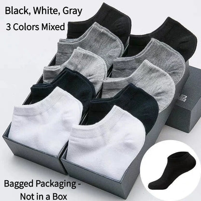 Unisex Ankle Socks Solid Color Cotton Running 10 Pack
