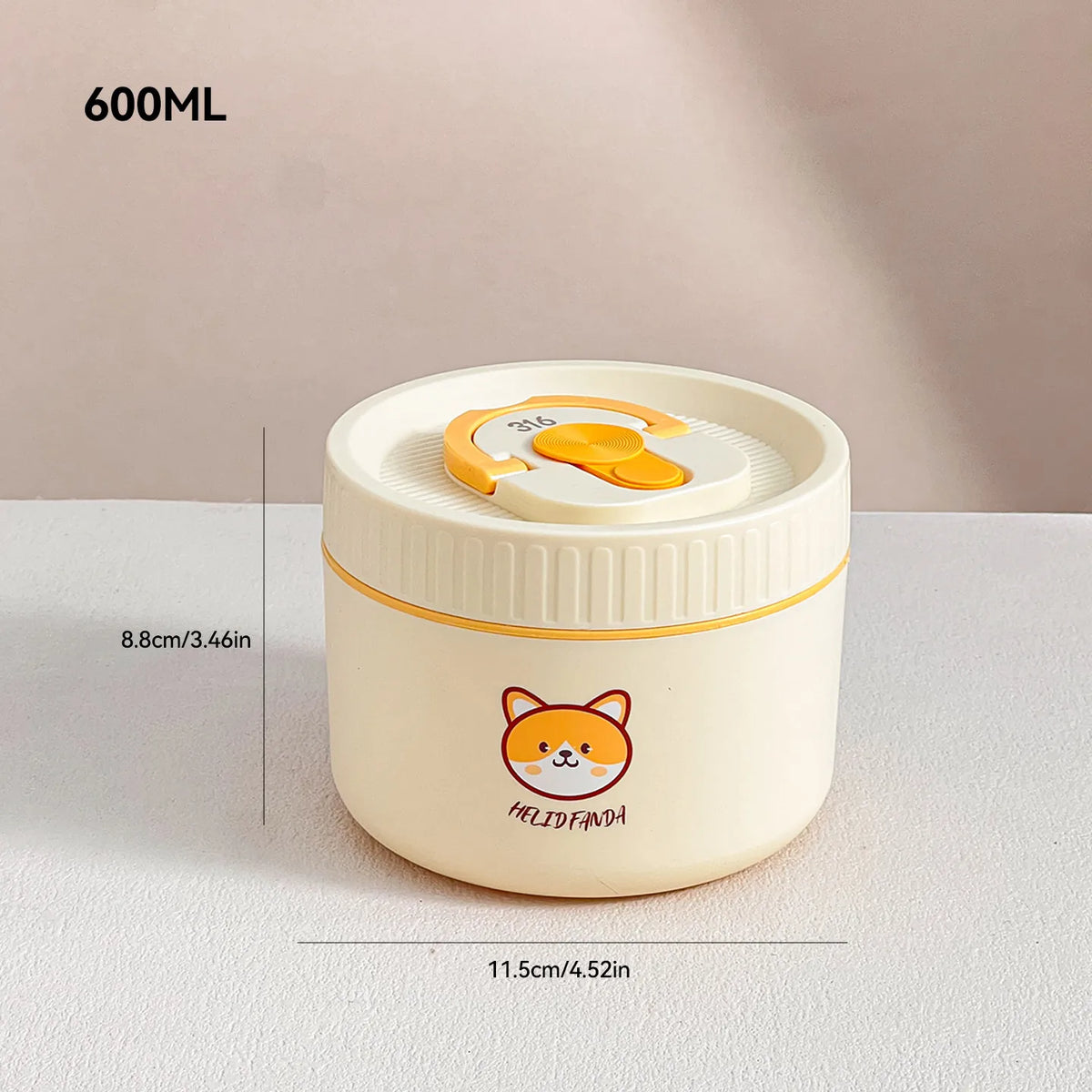 Large Capacity Stainless Steel Thermal Bento Box Cute Insulated Container