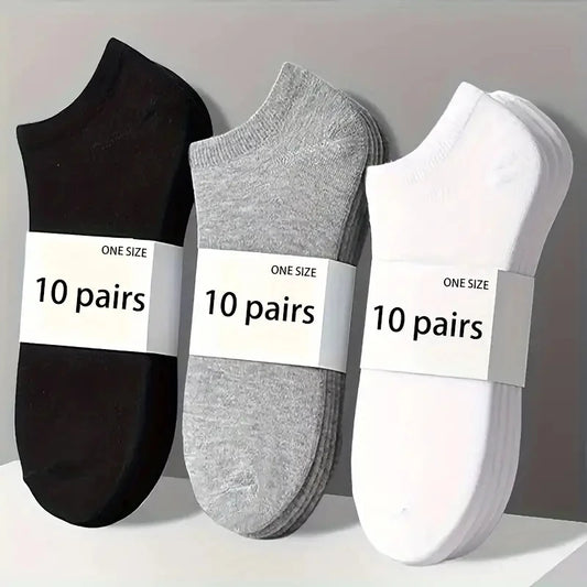 Unisex Comfort Fit Ankle Socks Breathable Low Cut 5 Pack