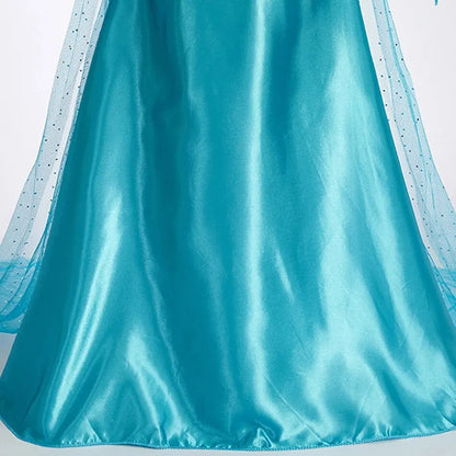 Snow Queen Halloween Princess Dress Long Cloak Costume