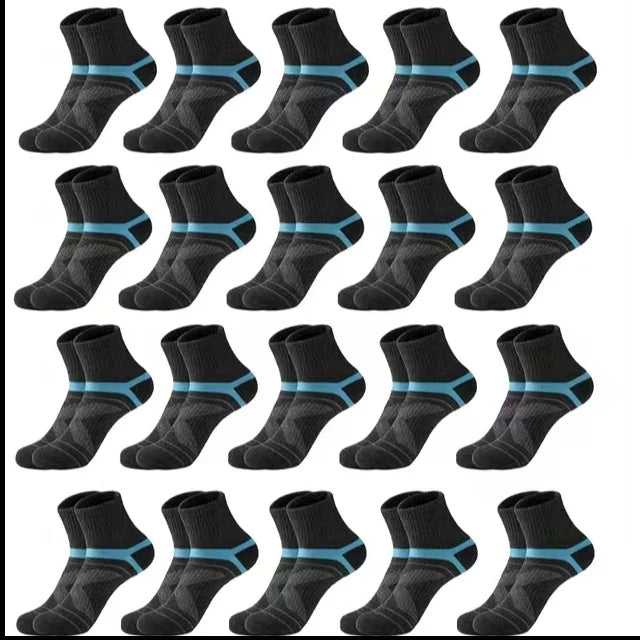 Men's Socks Hiking Black Sports Basketball Running 3 Pairs