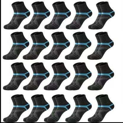 Men's Socks Hiking Black Sports Basketball Running 3 Pairs