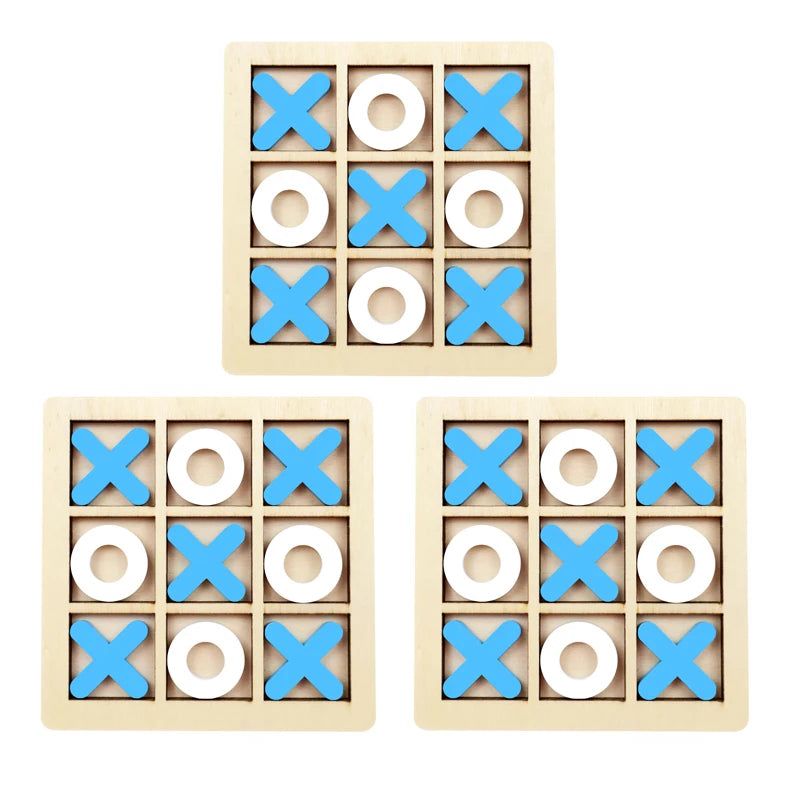 Wooden Tic Tac Toe Game Mini Educational Chess Toy
