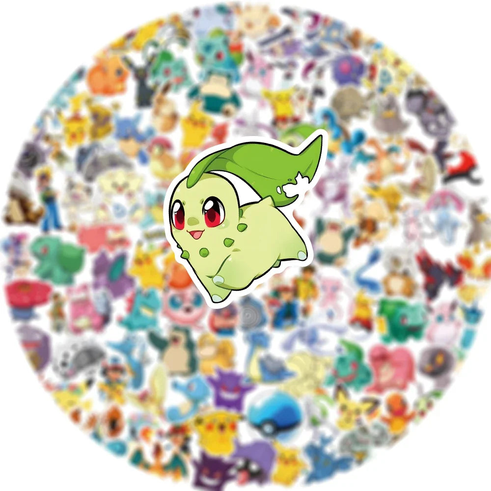Yellow Anime Monster Vinyl Decals 100pcs Laptop Stickers