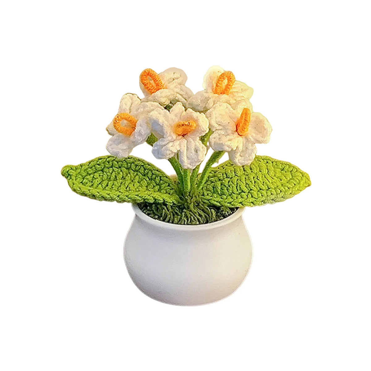 Crochet Sunflower Car Decor Hand Knitted Potted Flower