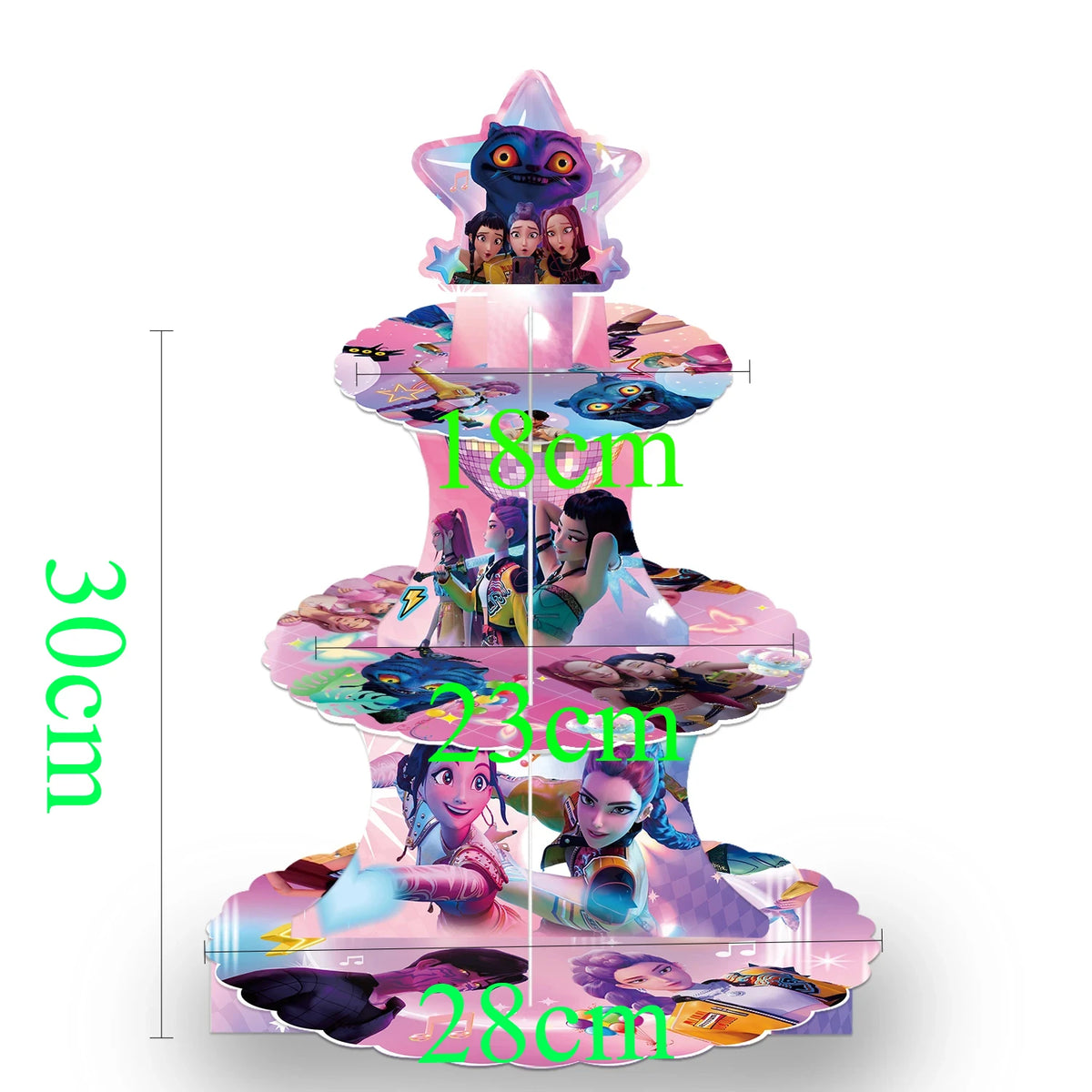 Three Layer Demon Hunter Cake Stand Kawaii Party Dessert Rack