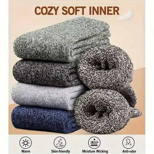 Winter Thick Warm Cashmere Socks Men Retro Snow