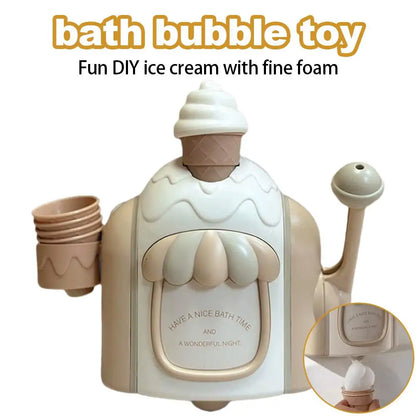 Kids Bath Bubble Foam Machine Toddler Ice Cream Maker