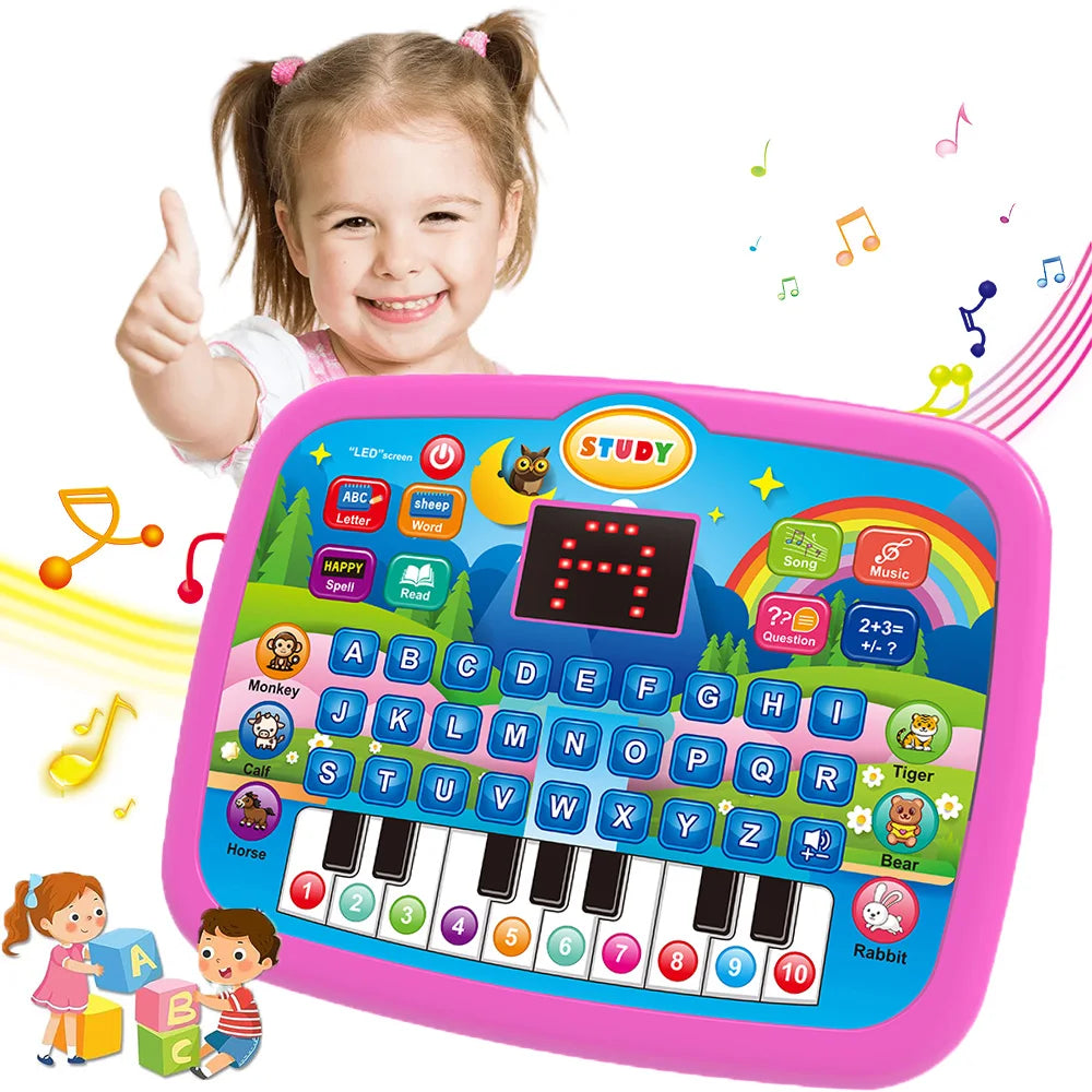 Kids Educational Tablet Toy Literacy Math Electronic Keyboard