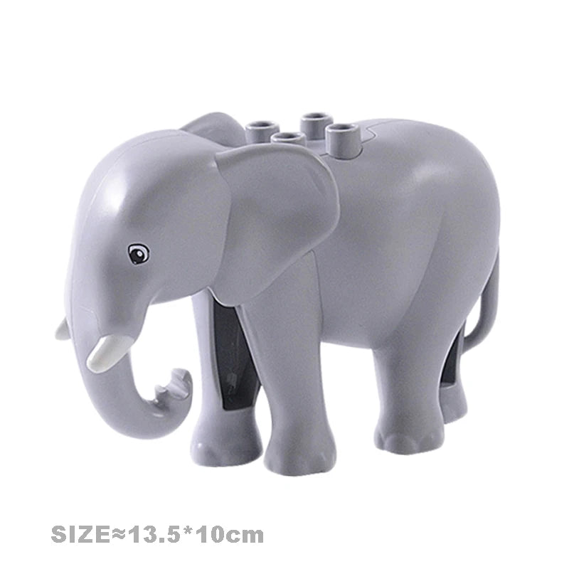 Big Size Building Blocks Cat Dog Pig Rabbit Model Accessories Compatible Bricks Farm Animals Set Assemble Education Toys For Kid