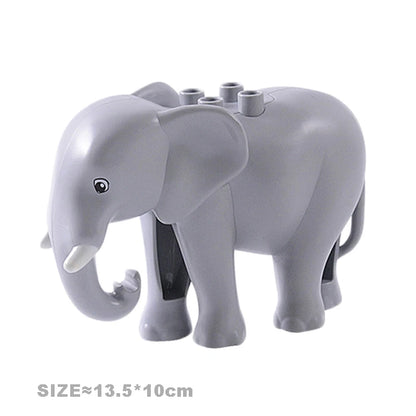 Big Size Building Blocks Cat Dog Pig Rabbit Model Accessories Compatible Bricks Farm Animals Set Assemble Education Toys For Kid